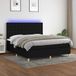 Maison Exclusive - Sommier tapissier avec matelas et éclairage LED, noir, 180x200 cm, textile