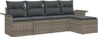 vidaXL Buitensofa 5-zits Grijs Polyrattan