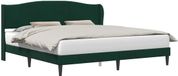vidaXL Bedframe met hoofdeinde, donkergroen, 200 x 200 cm, fluweel