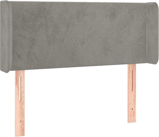 vidaXL Hoofdbord met randen 93x16x78/88 cm fluweel lichtgrijs