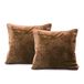 DecoKing 58473, set van 2 kussenslopen 45 x 45 cm, microvezel fleece met ritssluiting, chocoladebruin