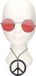Smiffys Hippie Flower Power set de déguisement - collier peace - et lunettes rondes de fête - orange - Adultes