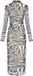 Faina Dress Zebraprint Lange Mouw Col Wit Zwart