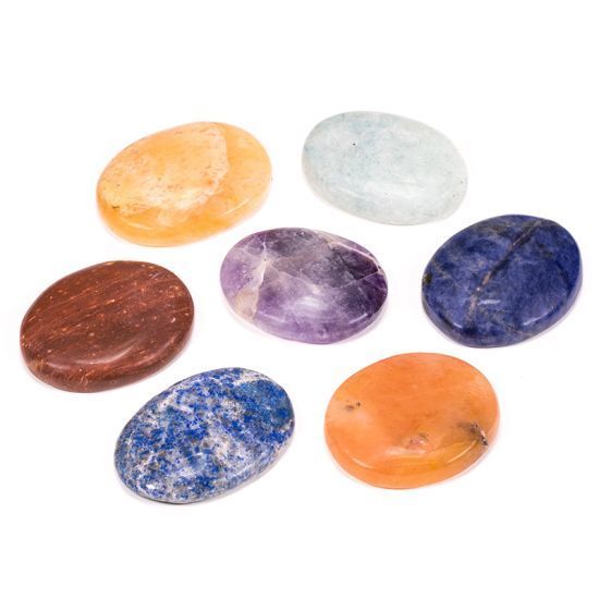 Yogi & Yogini Edelstenen SET 7 chakra stenen ovaal
