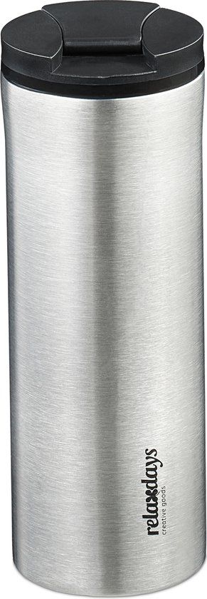 Merkloos thermosbeker - 400 ml - RVS - zilver