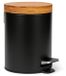 GAEU Precision Components Ltd. poubelle à pédale de 5 litres pour salle de bain - Couvercle en bambou durable - Silencieux et résistant aux traces de doigts - Rond - Uni - Multicolore