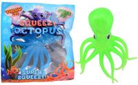 Johntoy Plakkerige octopus speelgoed in foliezakje multi kleuren.