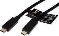 ROLINE USB 3.2 Gen 2 kabel, met PD, C-C, M/M, 4K UHD-1, 10Gbit/s, Emark, 100W, zwart, 2 m