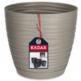 KADAX Pot de fleurs 13cm Gris Rond Plastique Jardinière avec soucoupe