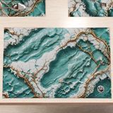 MarbLELIZED - Amerikaanse placemats, wasbaar, stoffen placemat met marmereffect, lichtblauw, set van 2 (30 x 45 cm)