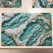 MarbLELIZED - Amerikaanse placemats, wasbaar, stoffen placemat met marmereffect, lichtblauw, set van 2 (30 x 45 cm)