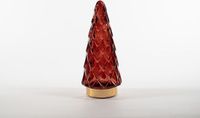 Annas Collection Tree Glass 10,5 x 24,5 cm Burgundy With Golden Base 10Led