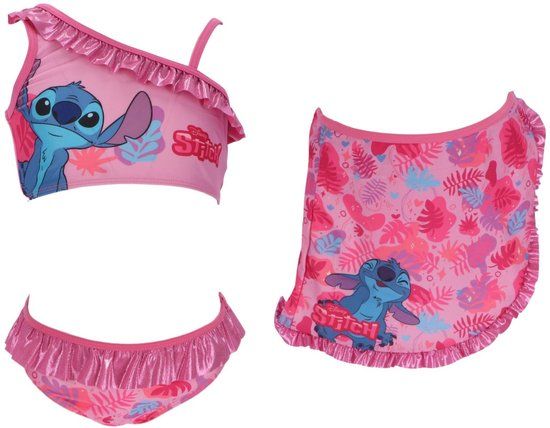 4KidsOnly Lilo & Stitch Bikini met Sarong - Maat 104/110 - Roze