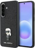 Karl Lagerfeld Fixed Glitter Ikonik Logo Metal Pin Hoesje voor Samsung Galaxy A57 5G Zwart