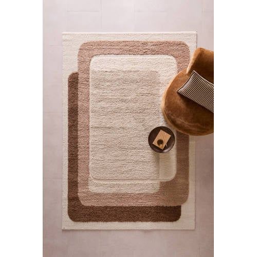 NOUS Living vloerkleed crème/oudroze/donkerbruin (290x200 cm)