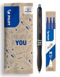 PILOT FriXion Ball 07 Plus Set - Uitwisbare Rollerbalpen - Blauw - Medium Punt
