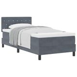 vidaXL Boxspring bed met matras Donkergrijs 90 x 200 cm Fluweel