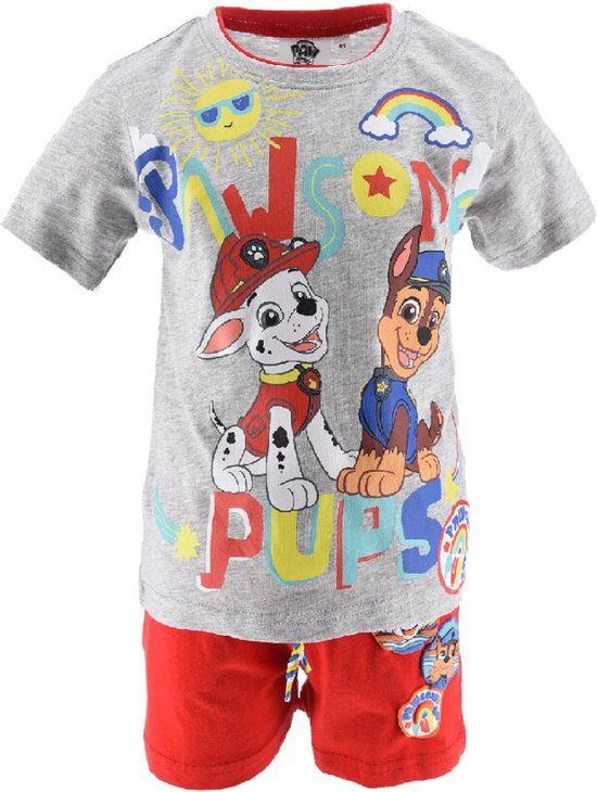 Paw Patrol Shortama Pyjama - Pawesome Rood - Maat 116 - 6 jaar