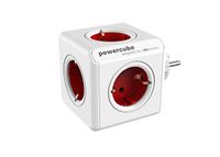 PowerCube Allocacoc PowerCube Original Grey type F – vermenigvuldigingsstekker met 5 stopcontacten (rood)