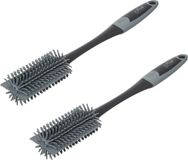 5five 2x Stuks afwasborstel ronde kop 35 cm van rubber - Flessenborstel - Afwassen - Schoonmaken
