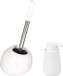 5Five - WC-/toiletborstel in houder - wit - Zeeppompje 250 ml