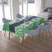 Bonamaison Tafelkleed, Anti-Mold, Sneldrogend, Waterdicht, 100% Polyester Tafellaken, Petroleum Groen, Wit, 140 x 200 Cm