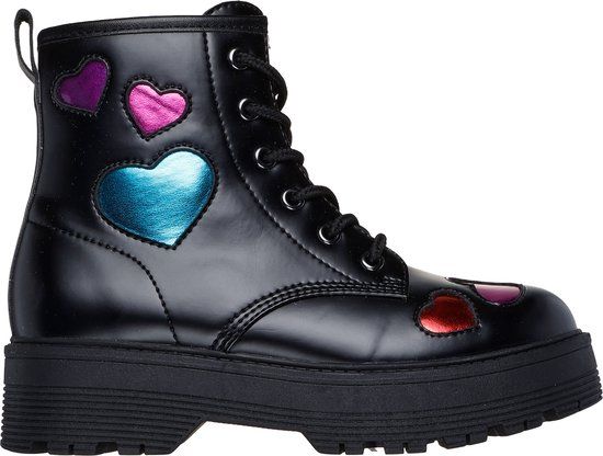 Skechers Gravlen Hi - Metallic Heart Meisjes Laarzen - Zwart