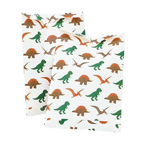 PARTYPRO 8 pochettes cadeaux en papier Dino