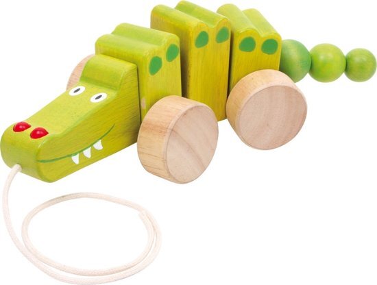 SFC Toys Trekfiguur / trekdier hout - Krokodil - Houten speelgoed vanaf 1 jaar