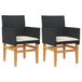 vidaXL Fauteuils de jardin 2 pièces avec coussins, bois d'acacia, polyrotin, acier, crème, blanc