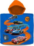 Hot Wheels Badponcho - Katoenen Poncho - Blauw - 60 x 120 CM