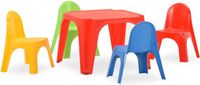 vidaXL Kindertafel- en stoelenset PP Meerkleurig
