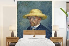 Nr1Wallpaper Behang - Fotobehang Zelfportret met hoed - Vincent van Gogh - Breedte 175 cm x hoogte 240 cm