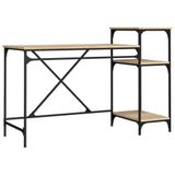 Bureau Sonoma Eiken avec étagères 135x50x90cm