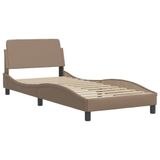 vidaXL Bed met matras "Dover" kunstleer cappuccinokleurig 80x200 cm