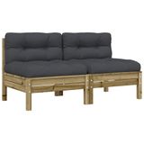 VidaXL Tuinbank Hout Antraciet met Rug- en Armsteun (2 Personen, 110 kg)