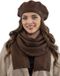 Vivisence Dames Winter Set Baret En Sjaal - Wolmix Met Viscose En Acryl - Bruin