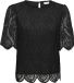 JDY Jacqueline de Yong Jdygilda S/s Lace Top Jrs 15376566 Zwart Dames Maat S