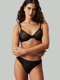 Calvin Klein dames Sheer Marquisette unlined demi bra - beugel BH - zwart