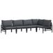 vidaXL Banc de jardin 5 pièces anthracite acier