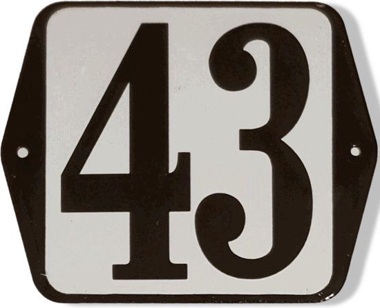 Huisnummer standaard nummer 43 - Hout - Wit - 75 cm - 1 jaar garantie