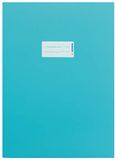 HERMA 19755 kartonnen schriftenveloppen, DIN A4, schriften met tekstveld, van stevig en extra sterk papier, 10-delige set schriftbeschermers voor schoolschriften, turquoise