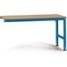 Manuflex AU6095.5007 Table de travail à glissière standard universelle avec plateau multiplex, lxlxh = 1750 x 1000 x 760-870 mm Bleu brillant (RAL 5007)