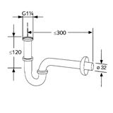 Kludi Bad Sifone 1026505-00 buis-Sifon G 1 1/4 Ideaal chroom