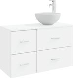 vidaXL Badkamermeubel Set 2 st Wit Bewerkt hout