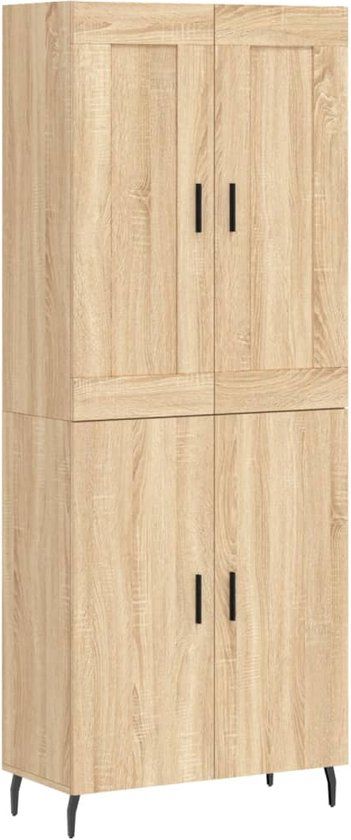 vidaXL Hoge kast 69,5x34x180 cm bewerkt hout sonoma eikenkleurig
