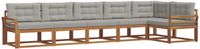 vidaXL - Buiten - bank - set - 6 - st - Naturel - en - lichtgrijs