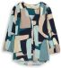 Tom Tailor Blouse en viscose - Taille 42 - imprimé à rayures abstraites