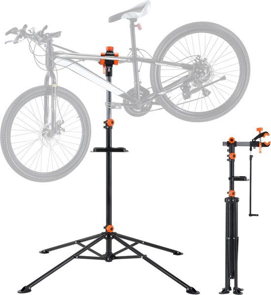 VEVOR Fietsreparatiestandaard Heavy Duty Reparatiestandaard 36,3 Kg, 1079,5-1900mm in Hoogte Verstelbare Fietsstandaard met Vier Poten Zwart