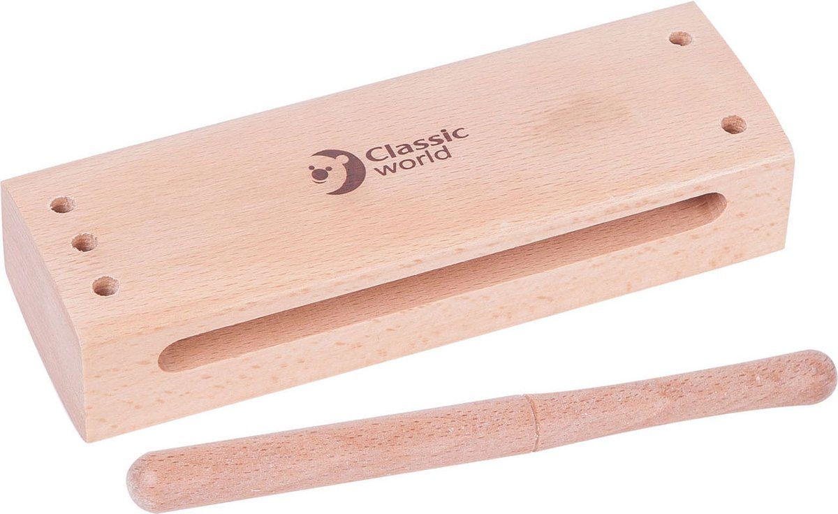Classic World houten toonblok met slagstok